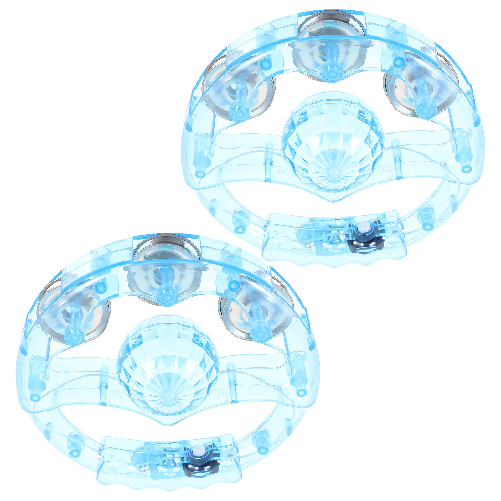 A Musical Instrument You Shake - 2Pcs Flashing Handbell Tambourines Luminous Party