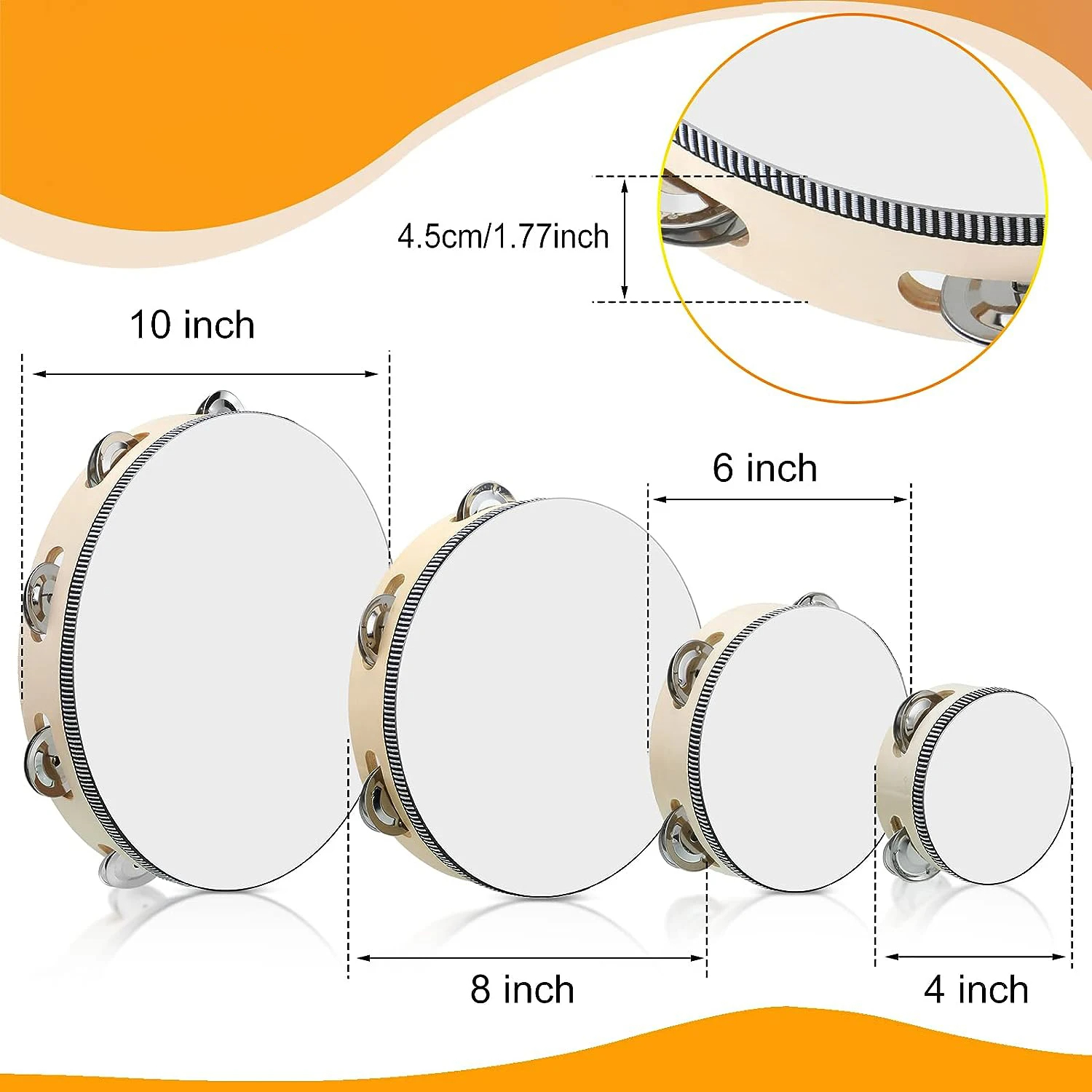 Miwayer Wooden Tambourine with - Musical Instrument Band incelemesi ve fiyatı