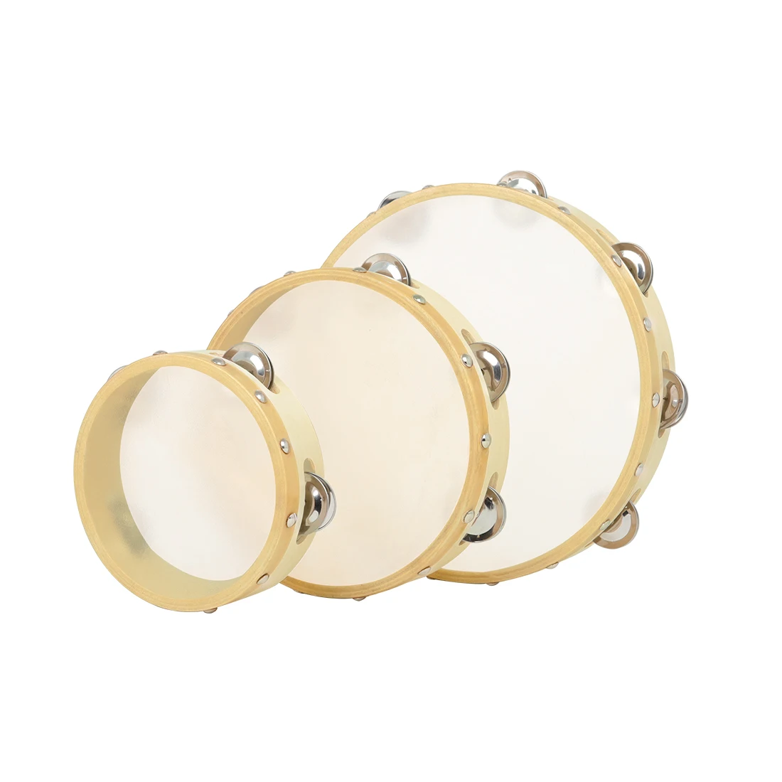 3Pcs/Set 6/8/10 Inches Cowhide - Tambourine Hand Drum incelemesi ve fiyatı