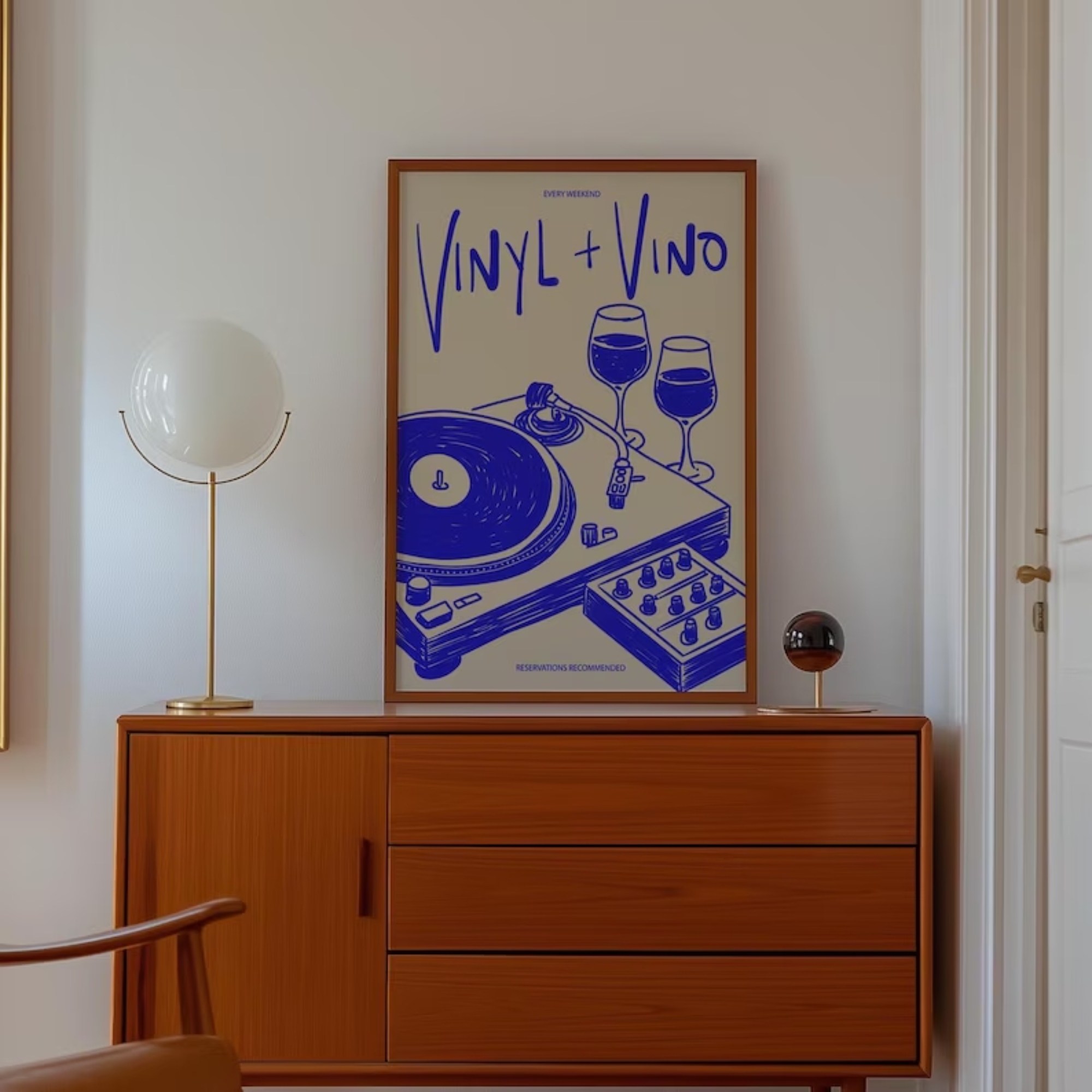Vinyl & Vino Music Illustratio - Musical Instrument Painting incelemesi ve fiyatı