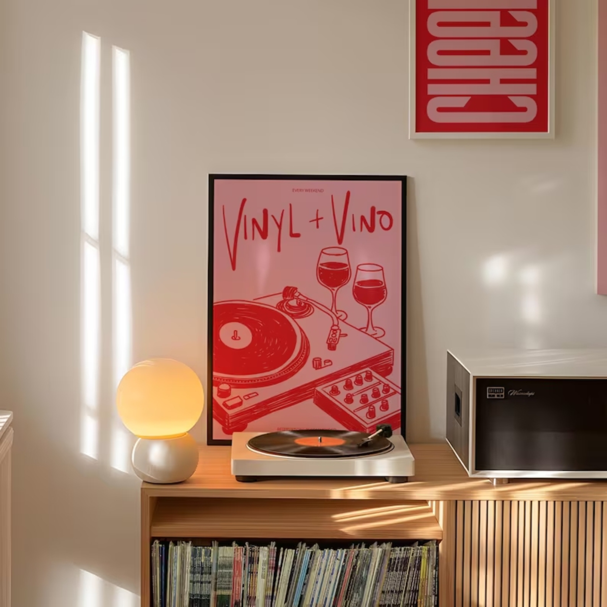 Vinyl & Vino Music Illustratio - Musical Instrument Painting incelemesi ve fiyatı