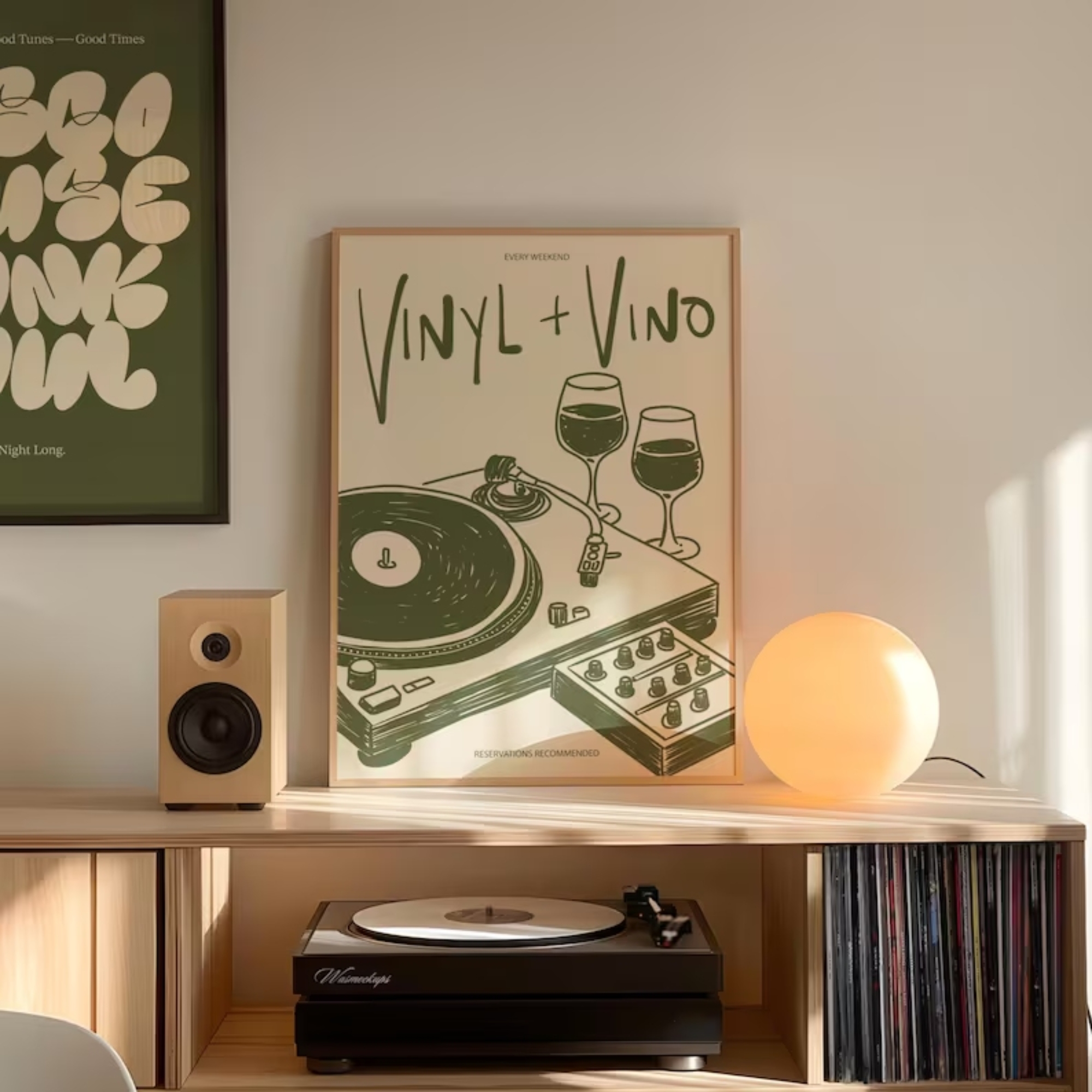 Vinyl & Vino Music Illustratio - Musical Instrument Painting incelemesi ve fiyatı