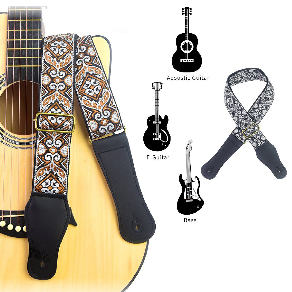 Guitar Strap Embroidered Print - Musical Instruments Easy incelemesi ve fiyatı
